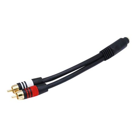 UPC: 0844660056126 | Monoprice A/V Cable  3.5mm(F)/2 RCA(M) 6inch 5612