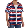 thumbnail image 2 of Honeii Fourth Of July for Men's Short-Sleeved Button-Up Collared Shirt Featuring A Pocket, Perfect for Beach Vacations, And Travel Adventures.-Small, 2 of 5
