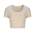 thumbnail image 6 of Mittory Womens Short Sleeve Crop Top Crew Neck Slim Fitted Casual Base Layer Soft Workout Shirt Going Out Tops, 6 of 6