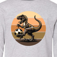 thumbnail image 4 of Inktastic Dinosaur Soccer Retro Sunset Long Sleeve Youth T-Shirt, 4 of 5