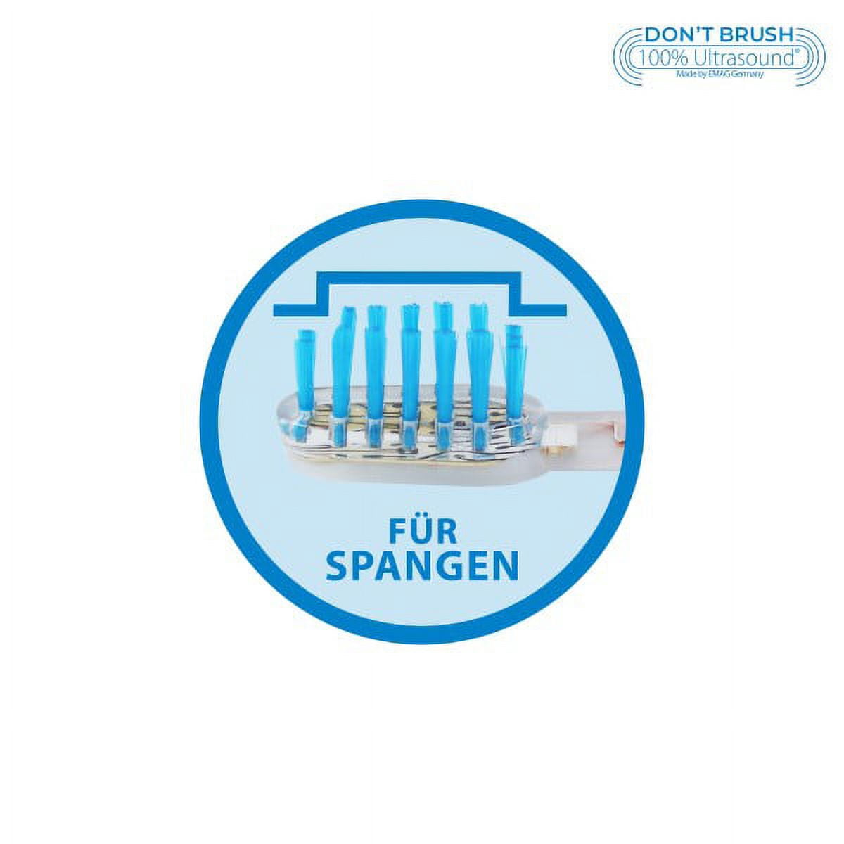 Emmi®-dent Platinum 4-PIN Bristle-Head Attachments - Electric Toothbrush Replacement Heads. Cleans with Ultrasound Waves. BRACES Cleaning, 2 Pack)