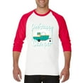 thumbnail image 1 of Artix - Mens Raglan Sleeve Baseball T-Shirts, up to Size 3XL - ONE HAPPY CAMPER, 1 of 4