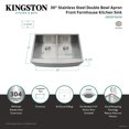 thumbnail image 4 of Gourmetier GKUDF302110 Uptowne 30" Stainless Steel Apron-Front Double Bowl Farmhouse Kitchen Sink with Strainers x 2, Brushed, 4 of 5