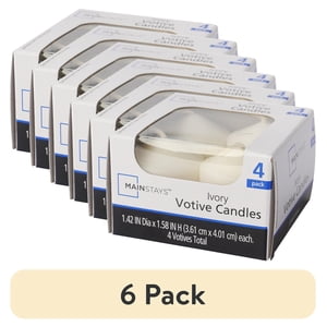Mainstays Ivory Votive Candles, Unscented, 4 Pack