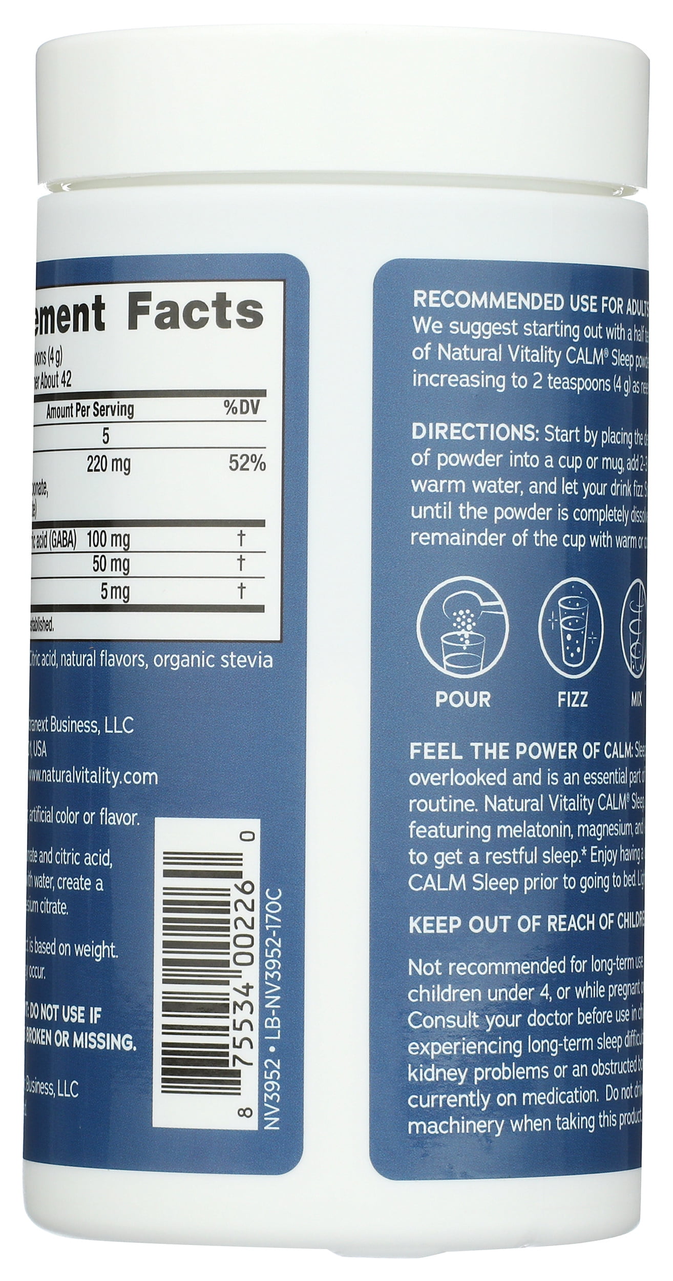 Pack of 3, Natural Vitality Calm Sleep Drink Mix, 6 oz