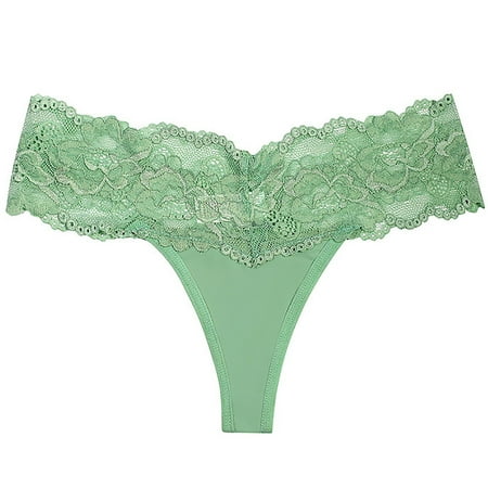 Bigersell Womens Briefs Underwear Clearance Woman Underwear Cotton Tangas Panty Style P-1103 Spandex Shaping Panties Seamless Underwear Ladies Thong Briefs High Waist Women s Panties Green XL