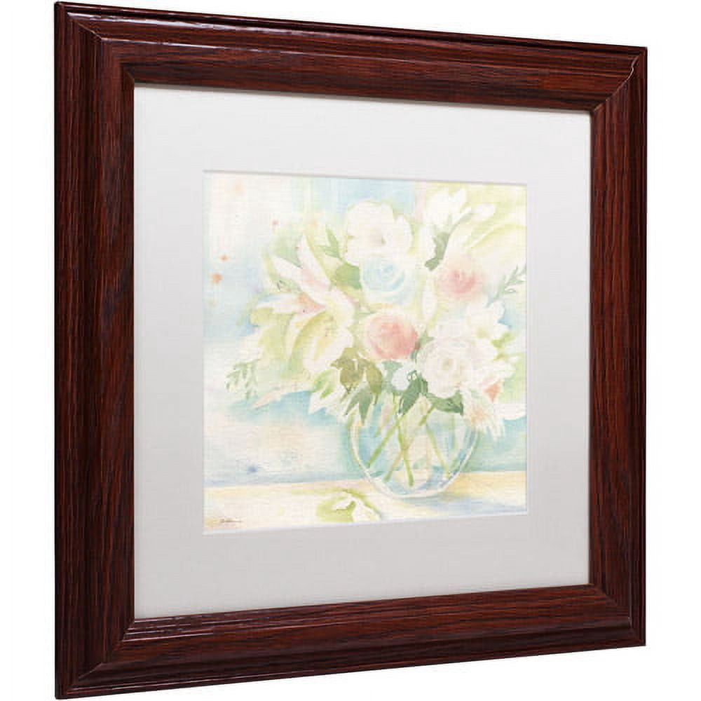 Trademark Fine Art "Early June Bouquet" Canvas Art by Sheila Golden, White Matte, Wood Frame