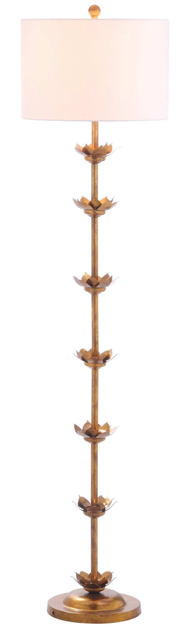 Safavieh Landen Leaf Floor Lamp 63.5 in., Antique Gold, Off-White Shade