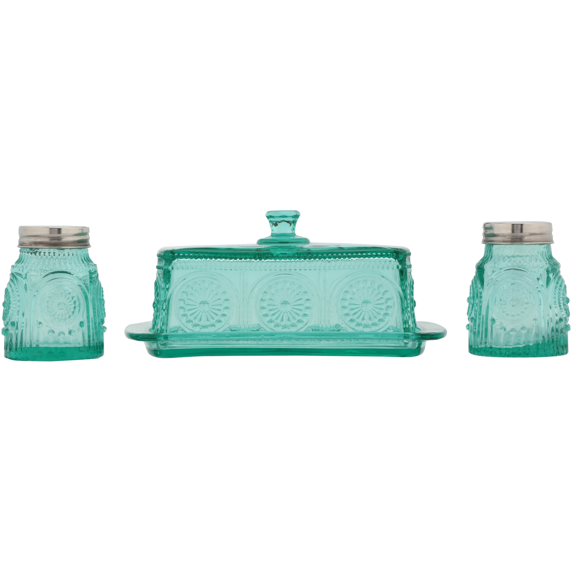 The Pioneer Woman Adeline Glass Butter Dish with Salt And Pepper Shaker Set - image 4 of 9