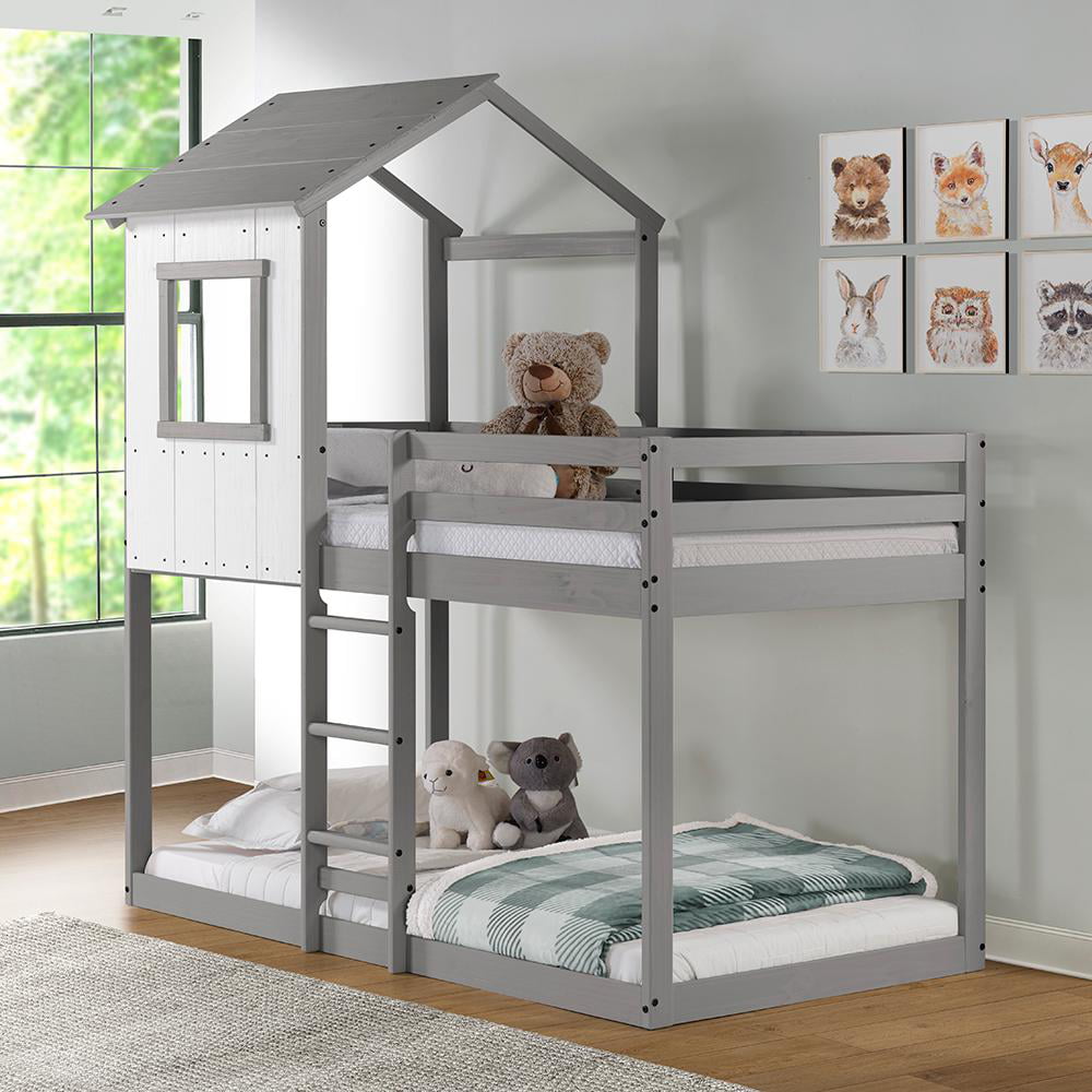 Tree House Bunk Bed Rustic White With, What Is The Weight Limit For A Bunk Bed