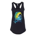 thumbnail image 2 of Mahi-Mahi Fish Catching Small Fish Animal Lover Ladies Racerback Tank Top, Black, Small, 2 of 3