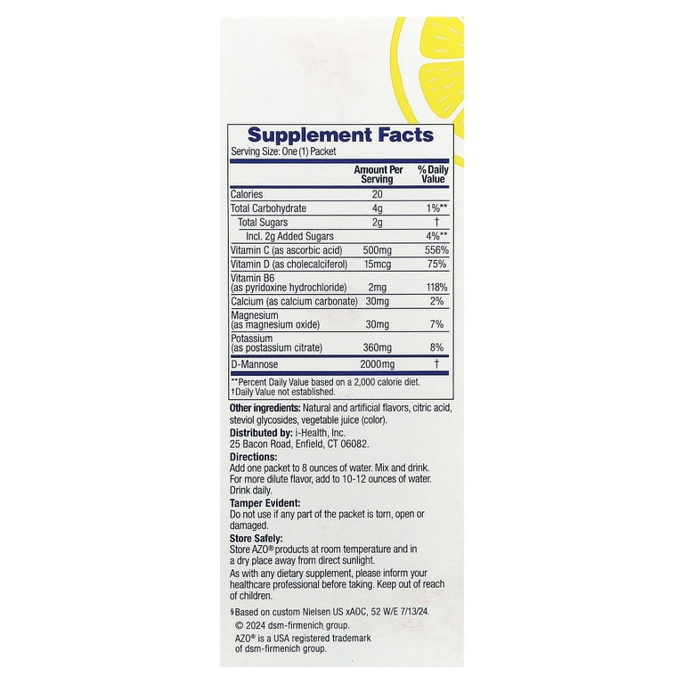 AZO D-Mannose Urinary Tract Health Ready-to-Mix Supplement