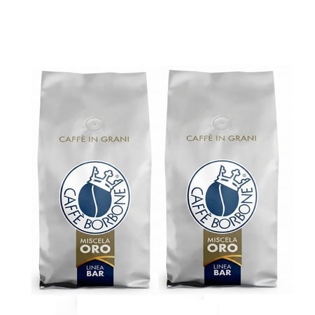 Caffè Borbone Bar Line Miscela Oro, Gold Blend Medium Roast Whole Bean Coffee 2.2 lb Bag (Pack of 2)