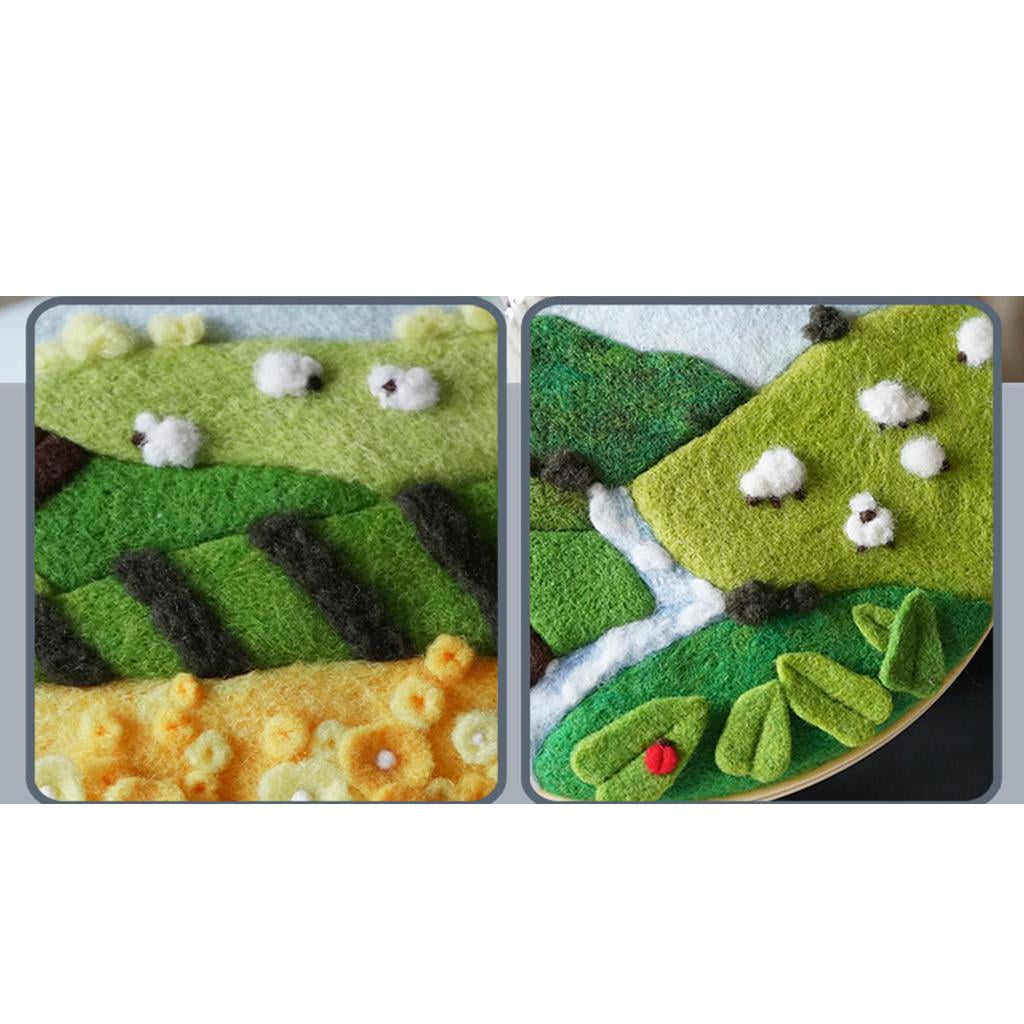 FVDPWYE 2x Landscape Wool Needle Felting Kit Beginner Kids DIY Christmas