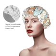 thumbnail image 4 of Kdxio Lovely Bear Print Shower Cap for Women,Elastic and Reusable,Double Waterproof Layers Bathing Hat, 4 of 9