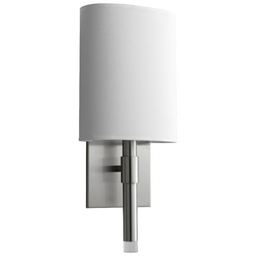 3-587-124-Oxygen Lighting-Beacon - 16.75 Inch 8.4W 120V 1 LED Wall Sconce-Satin Nickel Finish-White Shade Color