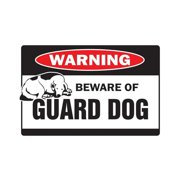 BEWARE OF GUARD DOG Warning Sign dogs lover signs security patrol attack | Indoor/Outdoor | 14" Tall