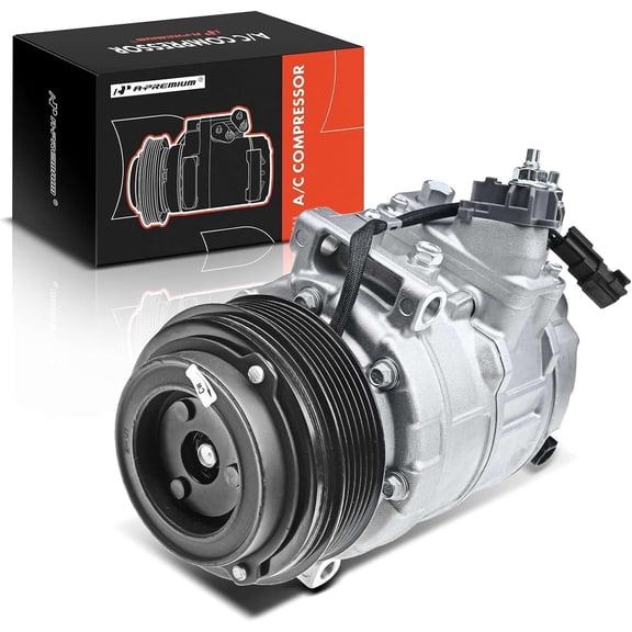 A-Premium Air Conditioner AC Compressor with Clutch Compatible with Ford Explorer 2.0L 2012-2013, Edge 2.0L 2012-2015, Turbocharged, 6 Grooves (Not 4 Grooves)