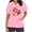 #263-Pink, variant on Haivin Thanksgiving Womens Short Sleeve V-Neck Tops with Dual Pockets, Cotton Nursing Uniform for Medical and Home Care