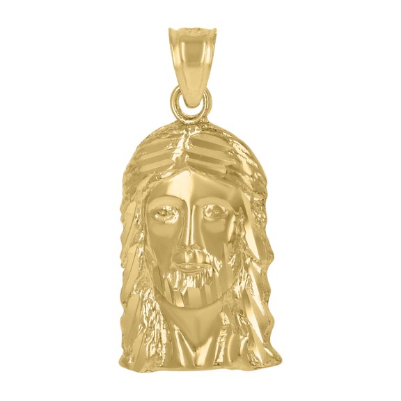 10kt Real Yellow Gold Mens Jesus Religious Charm Pendant