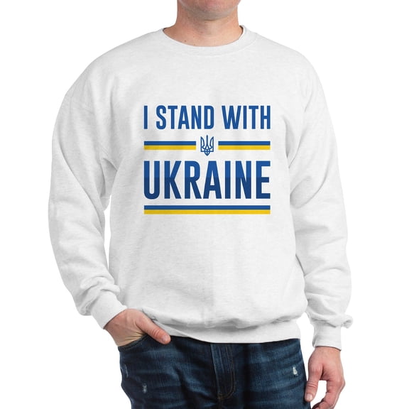 CafePress - I Stand With Ukraine Sweatshirt - Crew Neck Sweatshirt