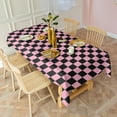 thumbnail image 3 of Black and Pink Checkerboard Pattern Rectangle Tablecloth 60"x120",Waterproof Polyester Rectangle Table Cloth, Wipeable Spillproof Polyester Tablecloth for Dining, Camping, Indoor and Outdoor, 3 of 6