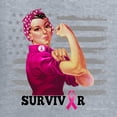 thumbnail image 6 of Wild Bobby Breast Cancer Survivor Distressed American Flag Breast Cancer Awareness Women Graphic Long Sleeve T-Shirt, Heather Grey, Small, 6 of 6
