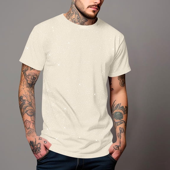 Goodtrade8 Summer Shirts for Men Short Sleeve Pullover Trendy Travel Breathable Plain Mens T-Shirts Round Neck