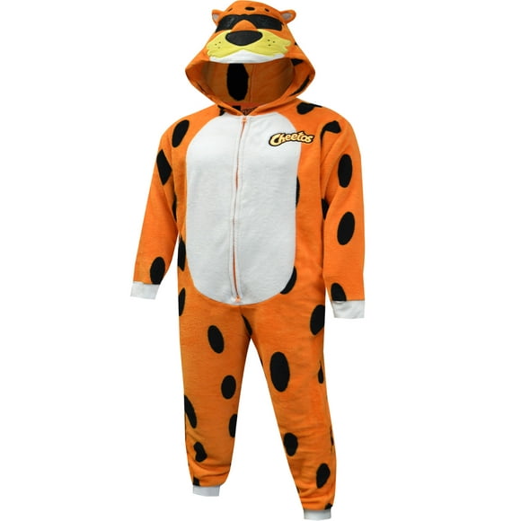 Cheetos Mens Cheetos Chester Cheetah Hooded Onesie Union Suit (Large)
