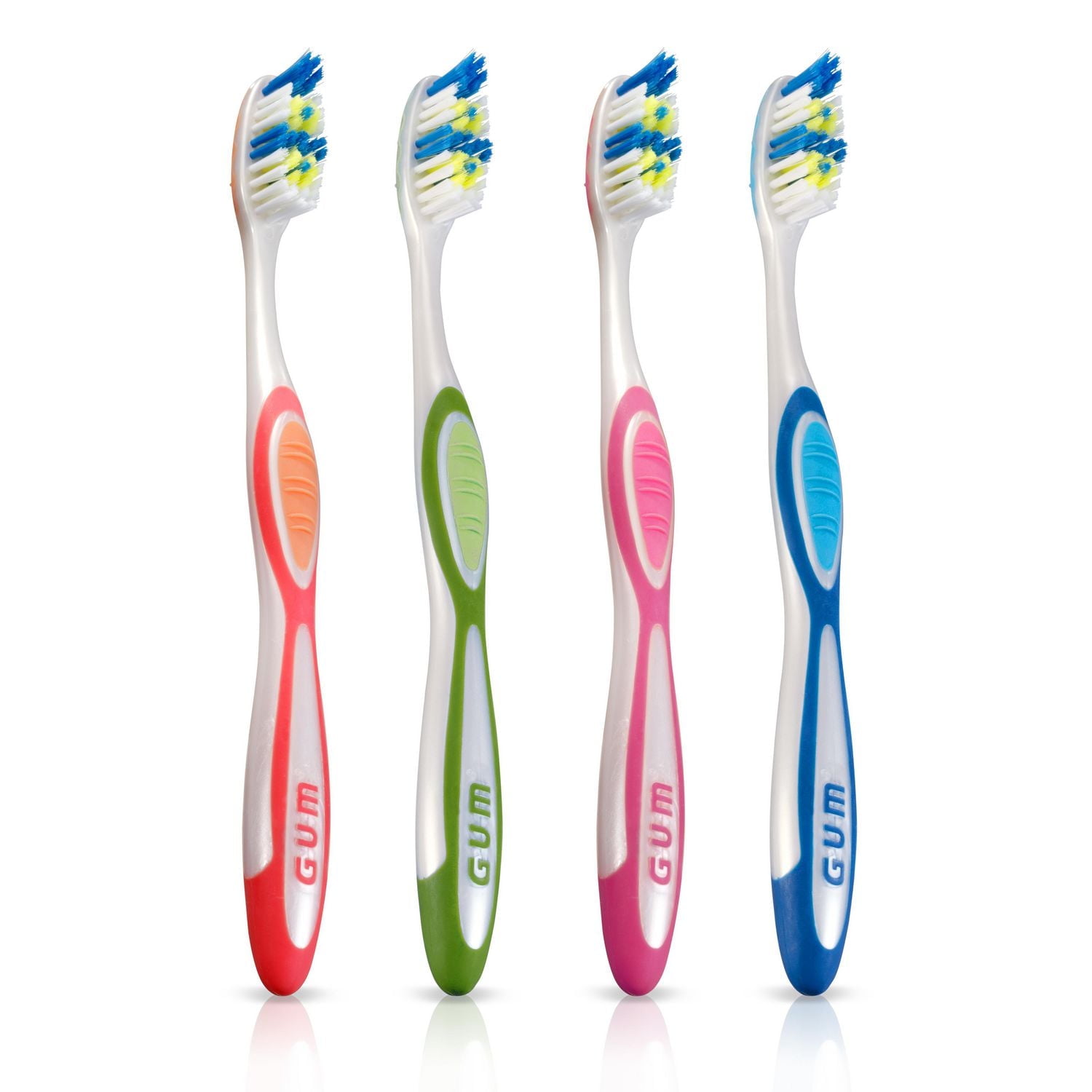 GUM® Tooth & Tongue Toothbrush, Regular, Soft Bristles, 2 Count