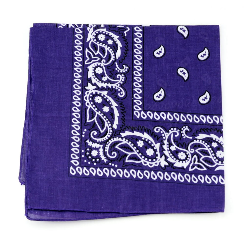NYFASHION101 Unisex Double Sided Print Paisley Cotton Bandana Head Wrap Scarf, Purple Walmart
