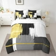 thumbnail image 2 of Erosebridal Gold Graffiti Lines Bedding Sets Twin Size,Geometric Geometry Comforter Sets with Sheets,Modern Abstract Art Bed in a Bag Twin Size,Ultra Soft Room Decor Reversible,7-Piece, 2 of 7