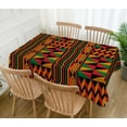 thumbnail image 3 of African Print Tablecloth Blakc History Month Decoration American Heritage Holiday Celebration Party Supply Kitchen Dining Room Home Table Cover(60" x 60"), 3 of 5