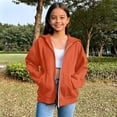 thumbnail image 2 of Girls Boys Oversized Hoodies Full Zip Hooded Sweatshirt Soft Fleece Lining Jacket Lightweight Warm Outerwear Fall Winter Coat, 2 of 7