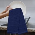 thumbnail image 3 of Ruvanti Pack of 6 - 100% Cotton 15x25 Kitchen Towels, Dish Towels for Kitchen, Soft, Washable Dish Cloths, Super Absorbent Terry Tea Towels Linen Dishcloth for Quick Drying, Blue-White, 3 of 9