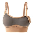 thumbnail image 2 of Women's Color Block Nursing Bra, Wirefree Adjustable Strap Breastfeeding Bra, Pregnancy Supportive Soft Bra, 2 of 7