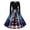 Blue, variant on Snorda Dresses for Women Christmas Print Dress Crew Neck Long Sleeve Dress with Bow Waist Vintage Flowy Fall Winter Dress for Holiday Festive Party Wear