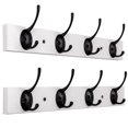 thumbnail image 1 of Vertorgan Percheros, Paquete de 2 Percheros, Ganchos para Sombreros montados en la Pared y Perchero para Sombreros con 4 Ganchos para Entrada, baño, Dormitorio (Blanco), 1 of 1