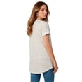 thumbnail image 2 of Roaman's Women's Plus Size Slub V-Neck Boyfriend Tunic Top, 2 of 6
