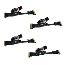 MyTee Products 1'' x 12' Retractable Ratchet Straps for E-Track - Auto Retract Tie Down Straps with 500 lbs WLL - Self Ratcheting Strap for Boat, Jet Ski, ATVs, Bikes (4 Pack)