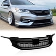 thumbnail image 2 of PIT66 Honeycomb Mesh Front Bumper Upper Grille Grill Fit for 2016-2017 Honda Accord Sedan 4-Door Matte Black, 2 of 9