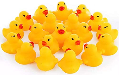 Cute Mini Yellow Rubber Duck Squeaky Bathing Ducky Baby Shower Toys 