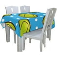 thumbnail image 4 of Coolnut 60"x108" Tablecloth Tennis Ball On Blue Modern Table Cover for Home Decoration Spill Proof Cloth Washable for Dinner Picnic, 4 of 6
