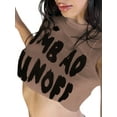 thumbnail image 6 of Coduop Women Short Sleeve Cropped T-shirt,Crew Neck Letters Print Summer Ladies Crop Tops, 6 of 9