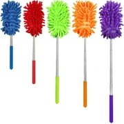 5Pcs Microfiber Extendable Dusters for Cleaning, Aifuda Removable Washable Hand-held Duster for Cleaning Offices, Furniture, Cars, Air Conditioners and Ceiling Fans