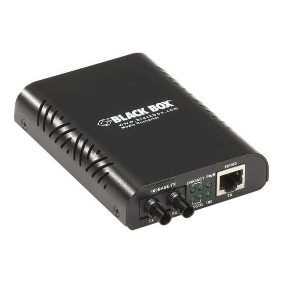 Black Box LinkGain 10/100BASE-TX to 100BASE-FX Media Converter, ST (lbmc300-mmst)