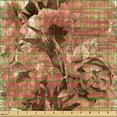 thumbnail image 2 of Ambesonne Flower Fabric by the Yard Upholstery, Vintage Pattern Nostalgic, 3 Yards, Dried Rose Amber Redwood, 2 of 5
