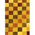 thumbnail image 1 of Ahgly Company Machine Washable Indoor Rectangle Checkered Yellow Modern Area Rugs, 2' x 5', 1 of 4