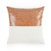 Wanda June Home Faux Leather and Ivory Pillow, Multi-color, 20"x20", 1 Piece, by Miranda Lambert