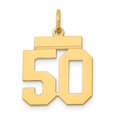 thumbnail image 1 of 14k Yellow Gold Polished Finish Small Size Number 50 Charm Pendant, 1 of 4